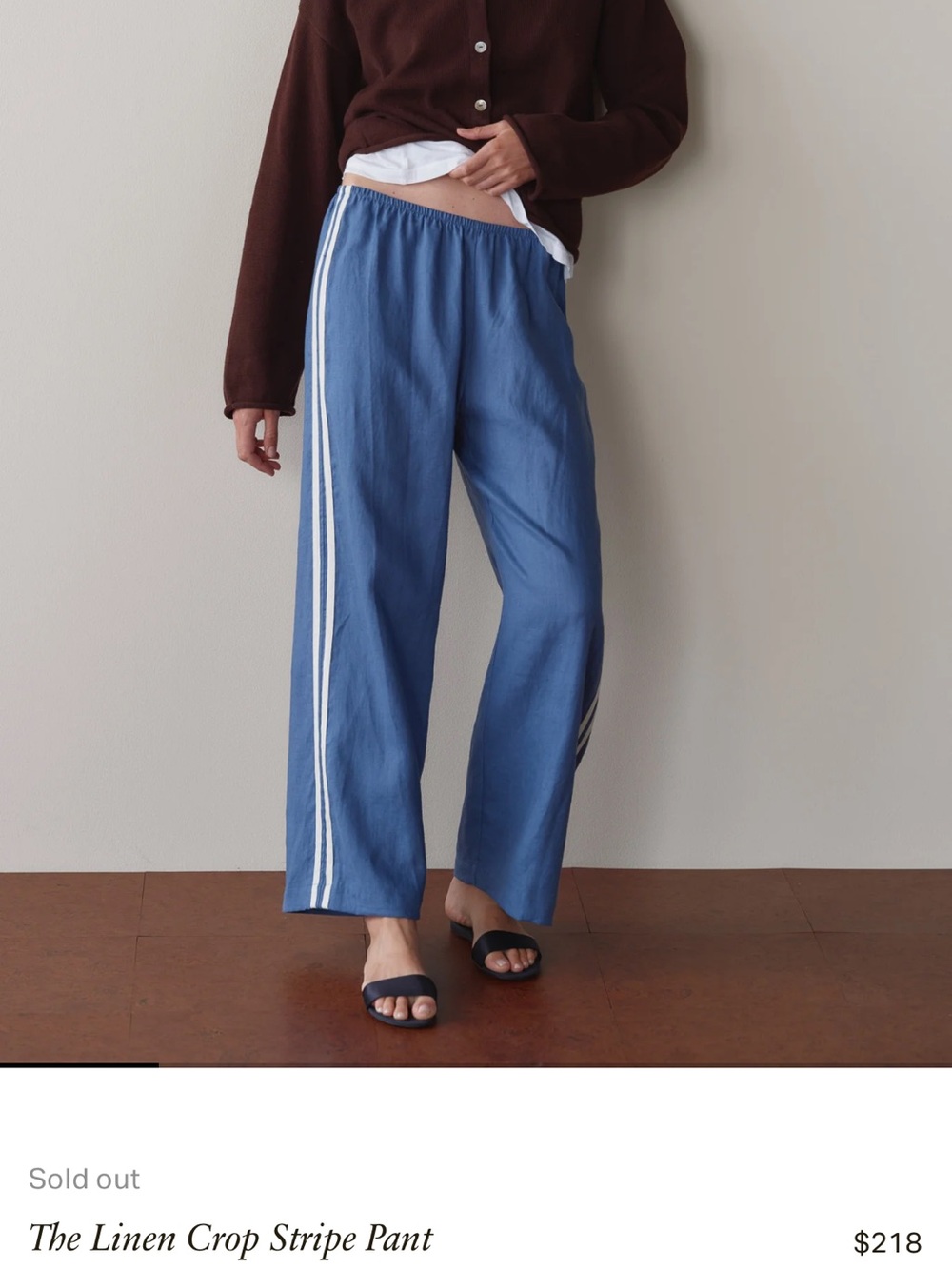 Women’s Blue Linen pants with stripes